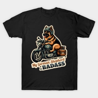 German Shepherd Biker T-Shirt